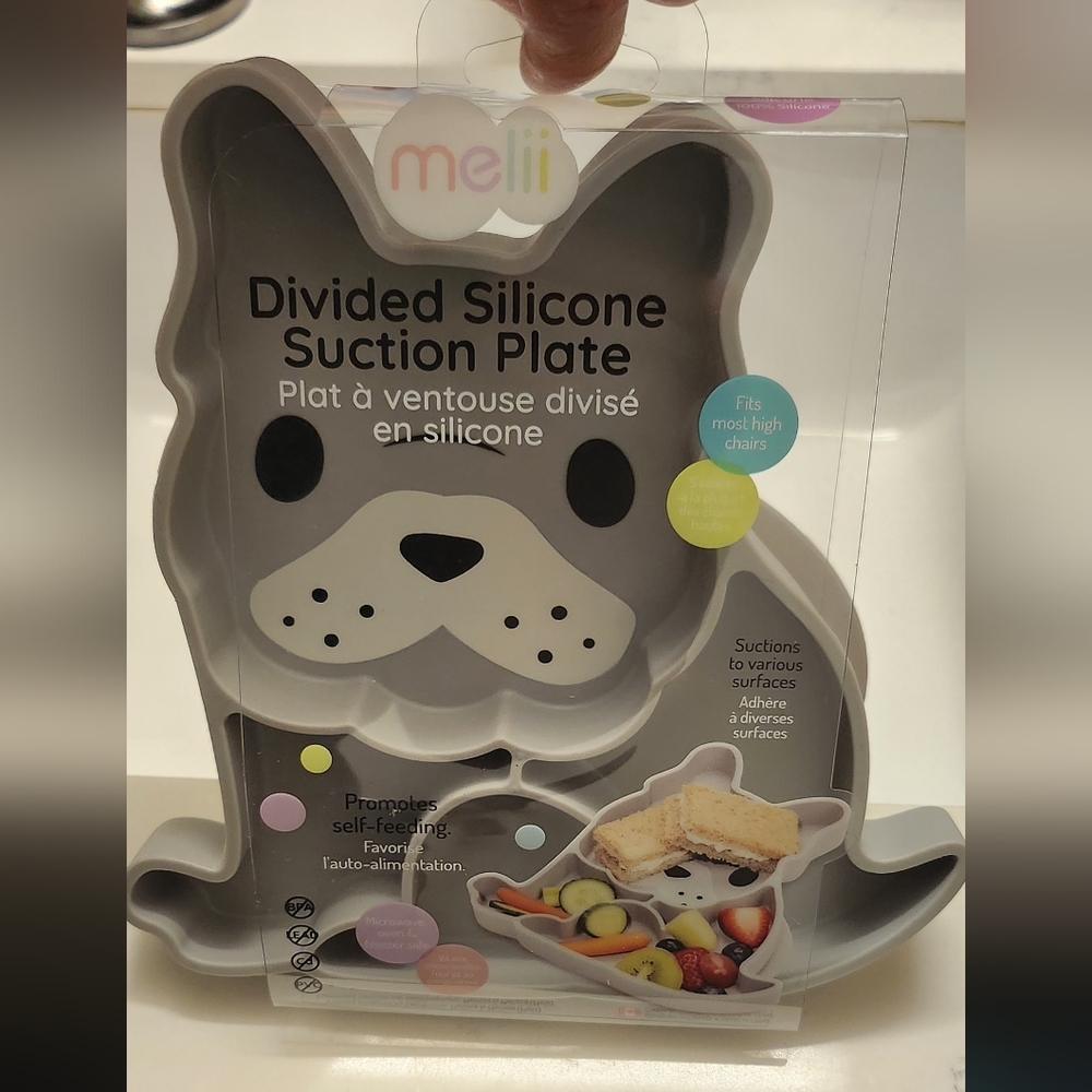 Frenchie French Bulldog Divided Silicone Suction Plate